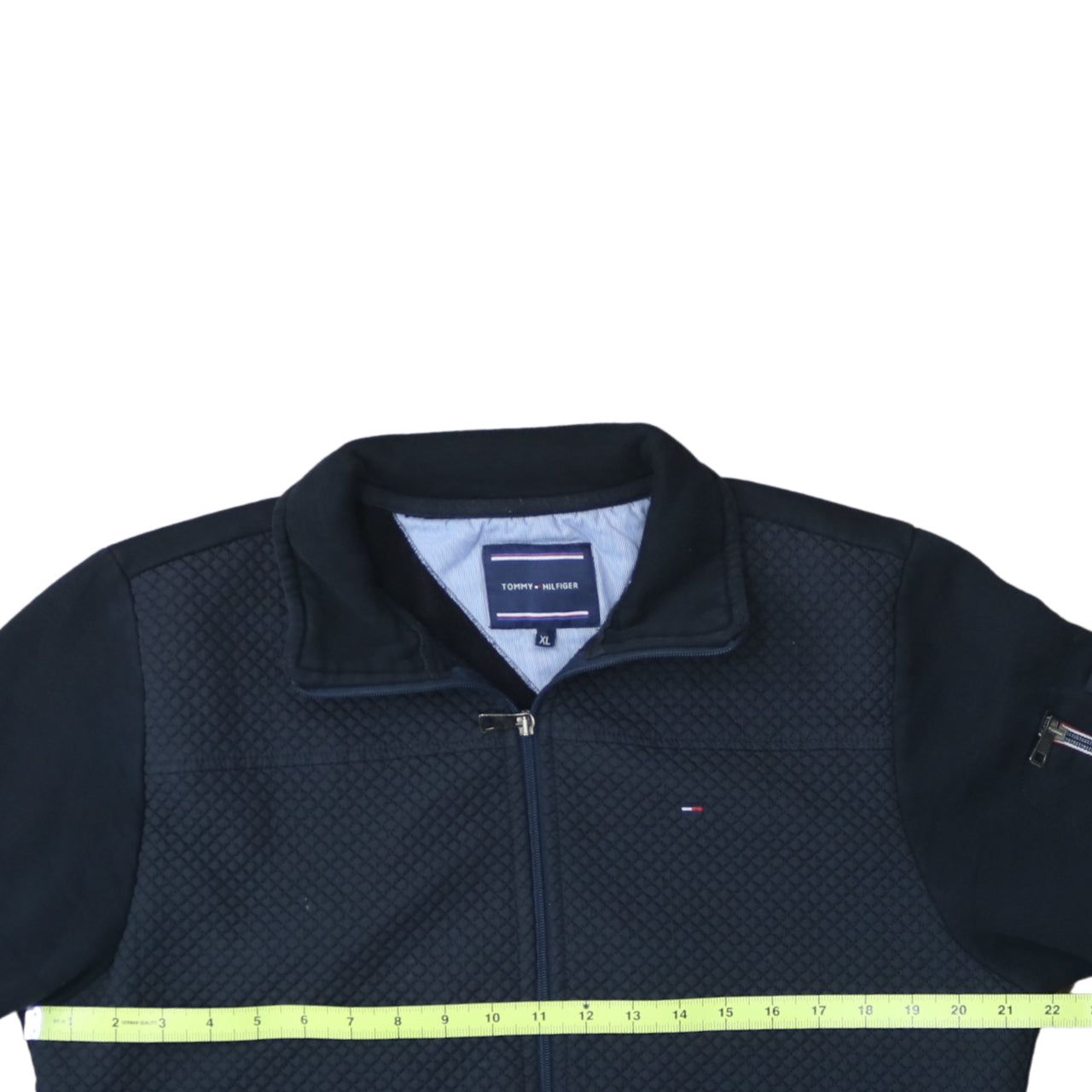 Tommy Hilfiger Men's Black XL Track Jacket Cotton Blend Zip Up