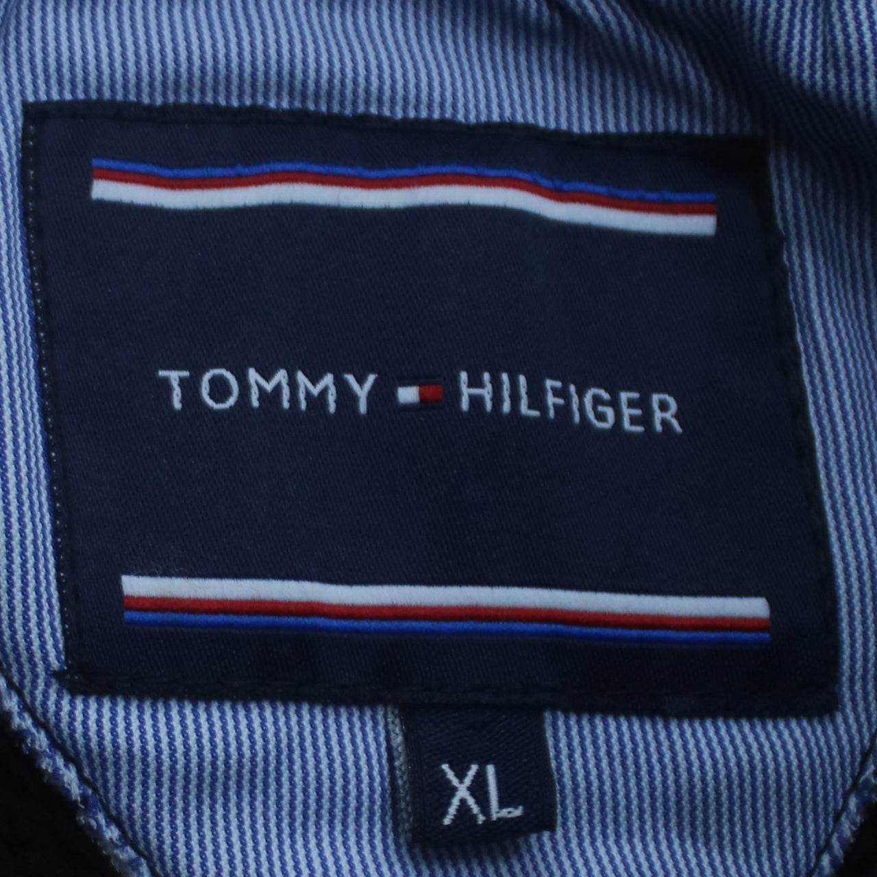 Tommy Hilfiger Men's Black XL Track Jacket Cotton Blend Zip Up
