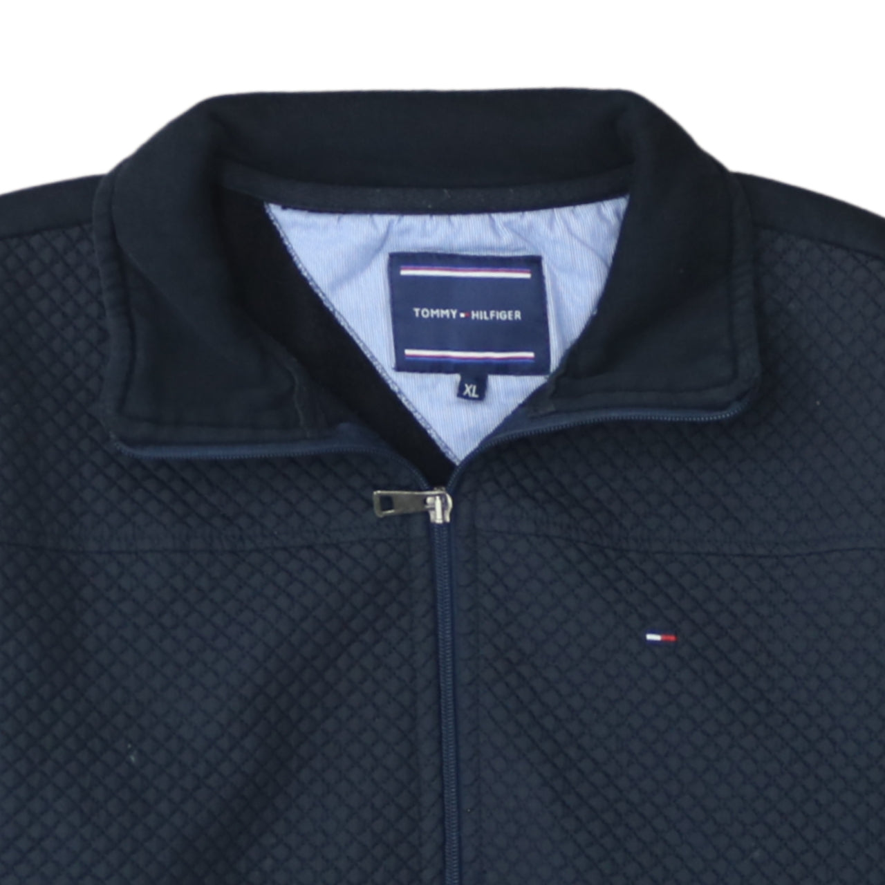 Tommy Hilfiger Men's Black XL Track Jacket Cotton Blend Zip Up