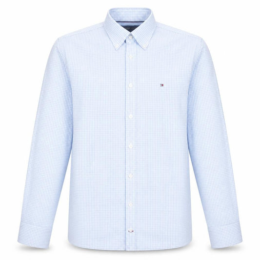 Tommy Hilfiger Men Blue Check Button-Down Long Sleeve Shirt M