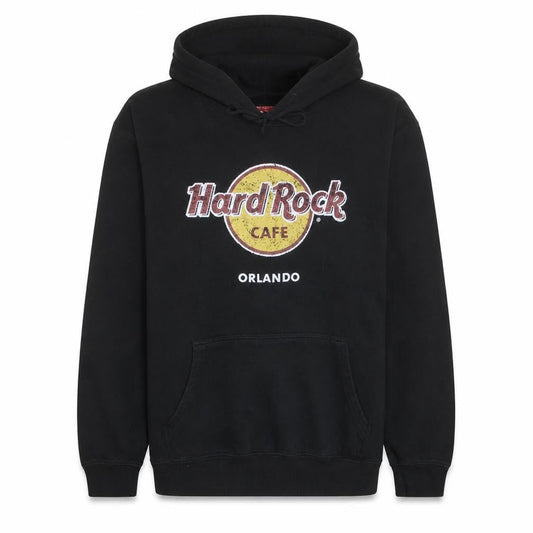 Hard Rock Cafe Men Black XL Pullover Hoodie Orlando Logo