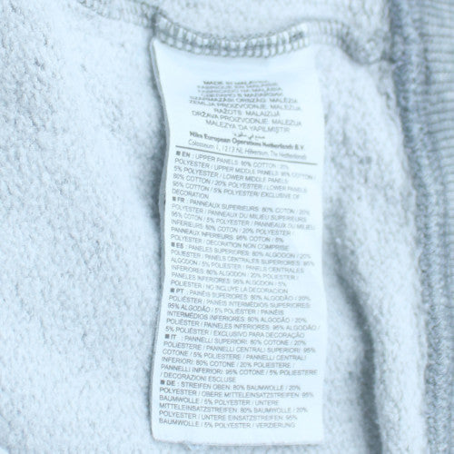 Nike Men's Grey Striped Crew Neck Fleece Sweatshirt Size M