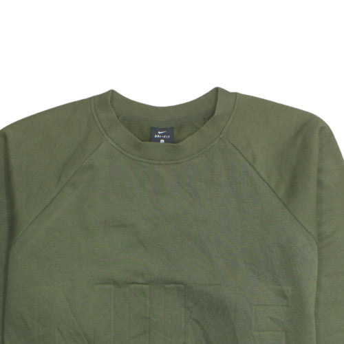 Nike Women's Green Crew Neck Dri-FIT Sweatshirt XL Cotton Blend