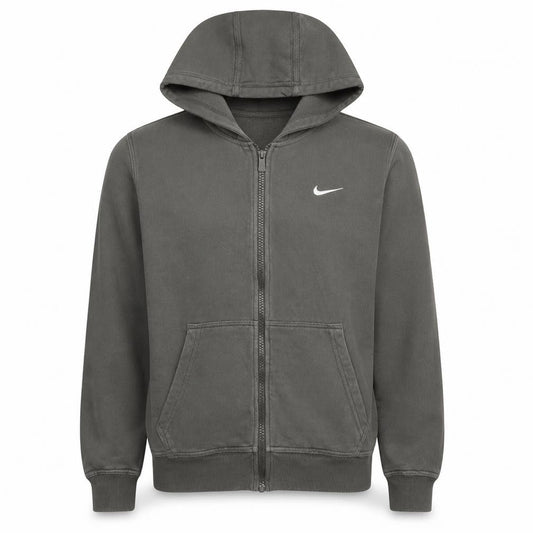 Nike Men's Grey Full Zip Hoodie Size L Fleece Sportswear