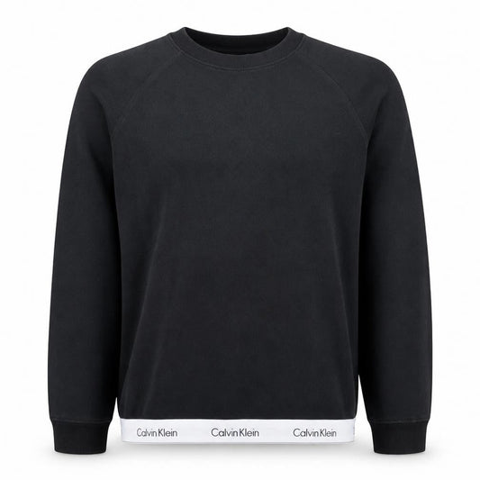 Calvin Klein Men's Black Crew Neck Logo Sweatshirt M Pullover