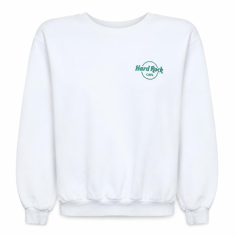 Hard Rock Cafe Women’s White Crew Neck Pullover Sweatshirt S by Stradivarius