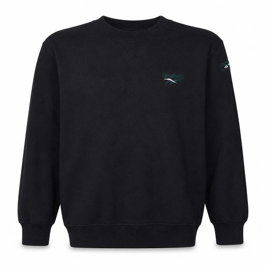 Reebok Men's Black Logo Pullover Sweatshirt L Vintage Sportswear