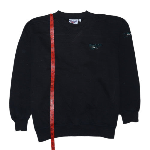 Reebok Men's Black Logo Pullover Sweatshirt L Vintage Sportswear