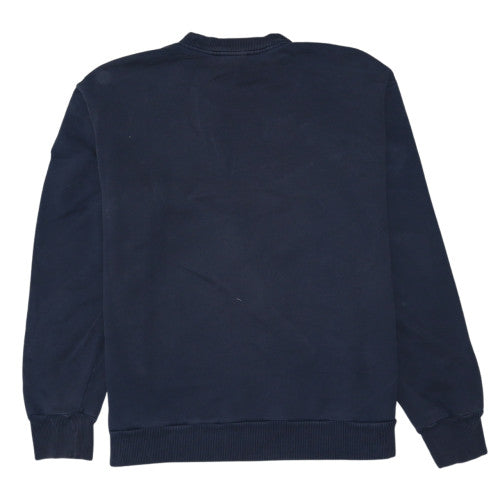 Diesel Men's Blue Logo Crew Neck Cotton Sweatshirt Size L