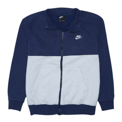 Nike Men's Blue M Track Jacket Full Zip Colourblock Fleece