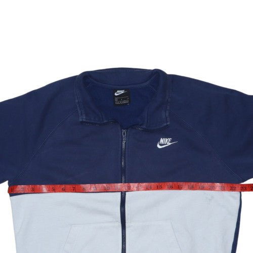 Nike Men's Blue M Track Jacket Full Zip Colourblock Fleece