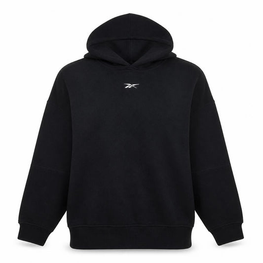 Reebok Women's Black Pullover Hoodie Medium Cotton Blend Sweatshirt