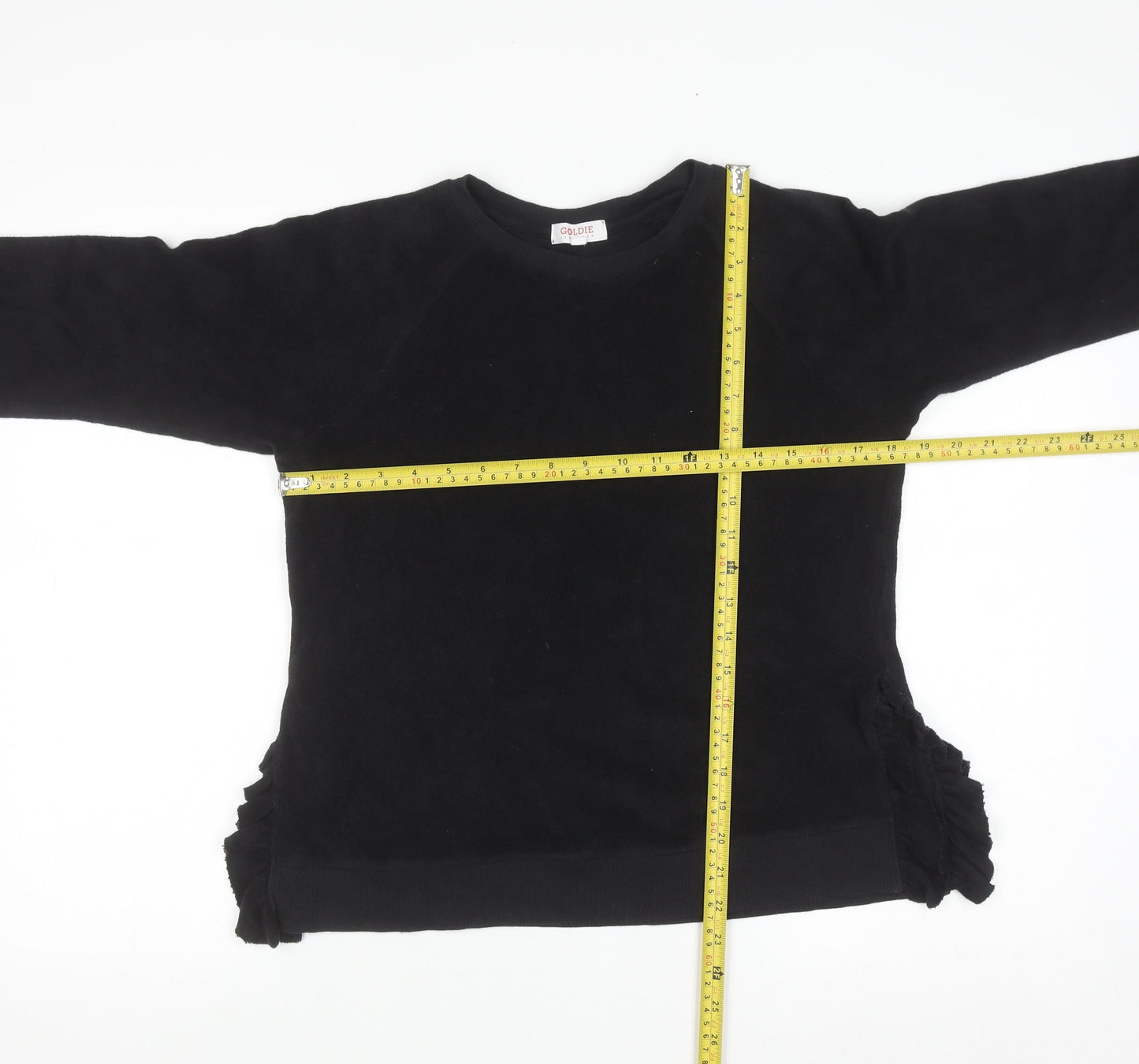 Goldie Lewinter Women's Black XS Pullover Sweatshirt 100% Pima Cotton