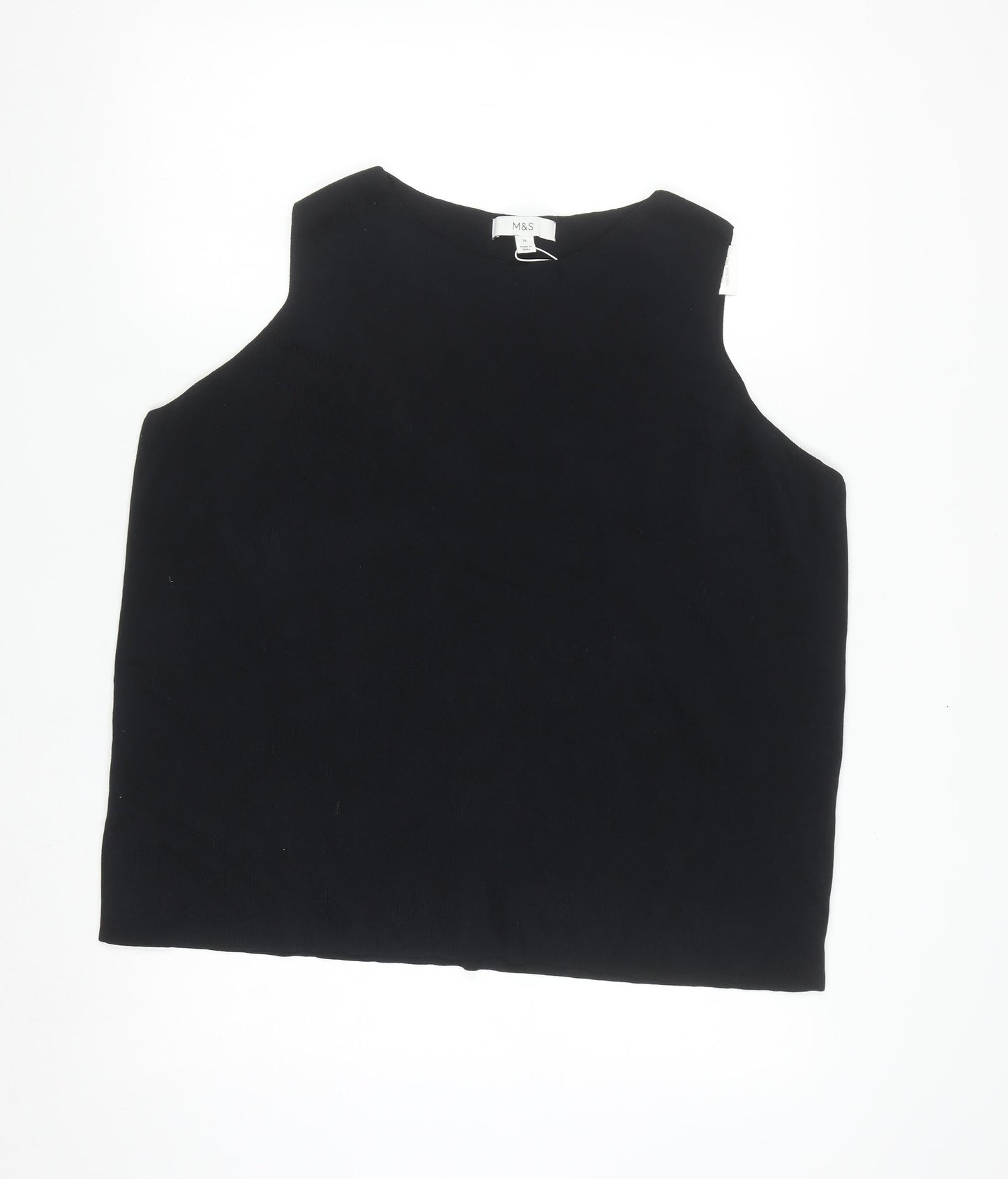 Marks and Spencer Women's Black Plus Size 24 Sleeveless Knit Tank Top