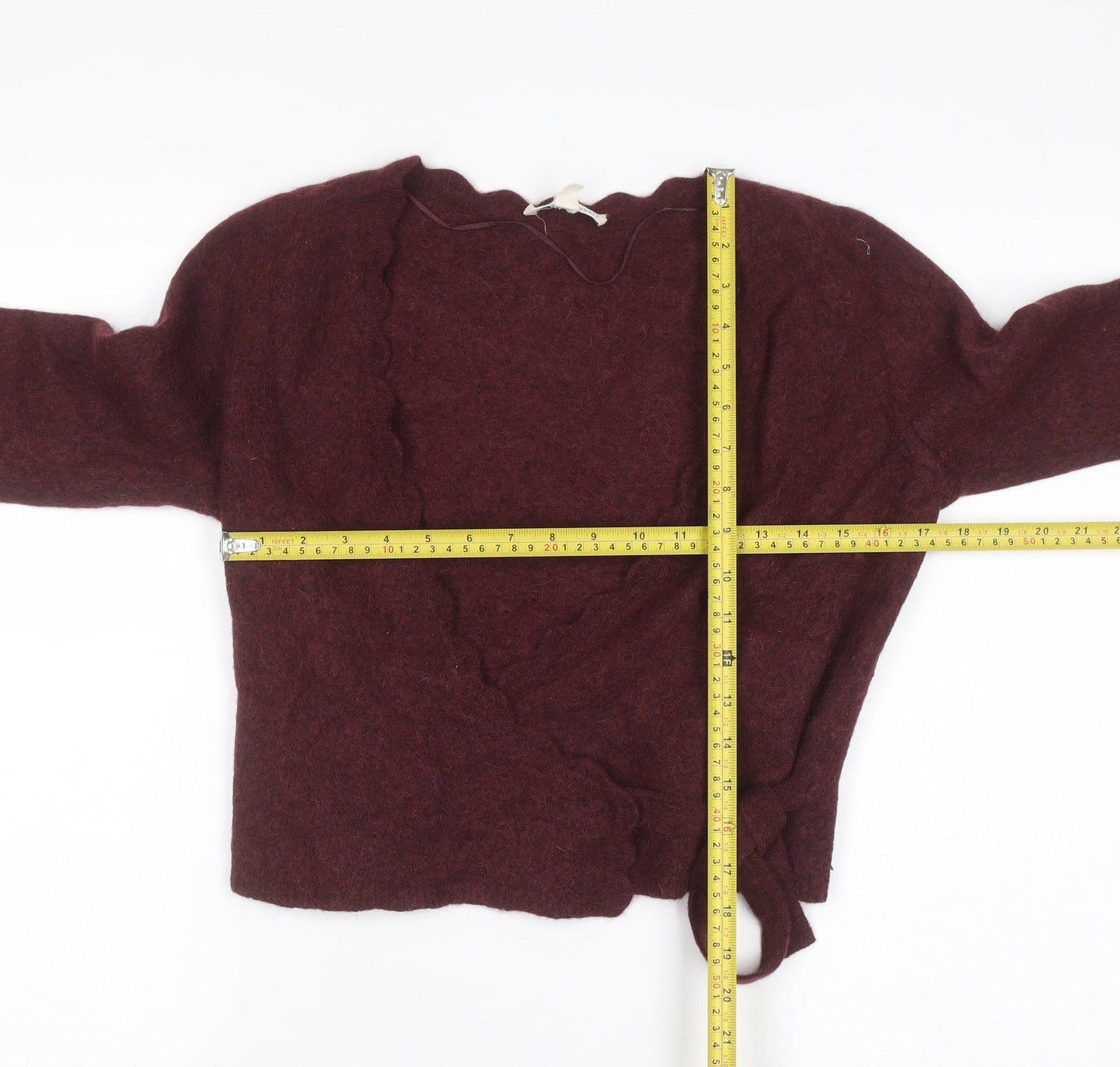 Seasalt Cornwall Womens Red Alpaca Wool Blend Wrap Jumper Size 12