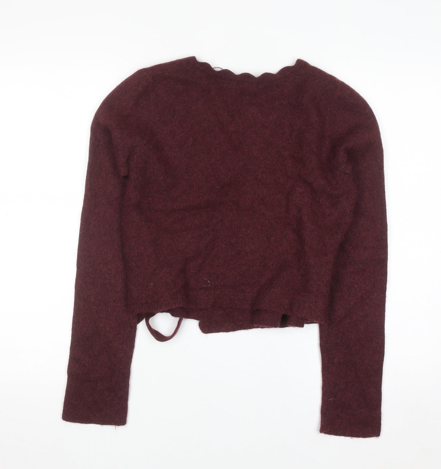 Seasalt Cornwall Womens Red Alpaca Wool Blend Wrap Jumper Size 12