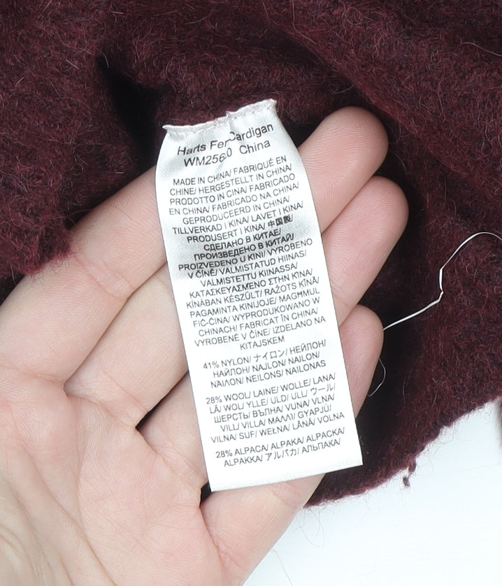Seasalt Cornwall Womens Red Alpaca Wool Blend Wrap Jumper Size 12