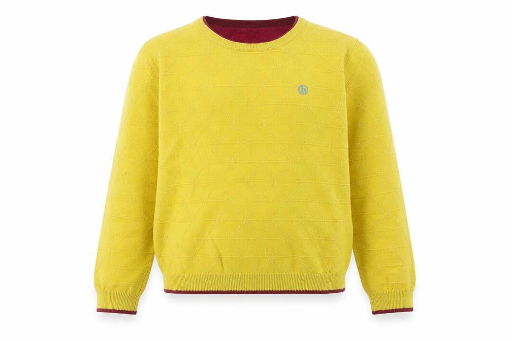 Baker by Ted Baker Girls Yellow Knit Crew Neck Pullover Sweatshirt 12-13 Years