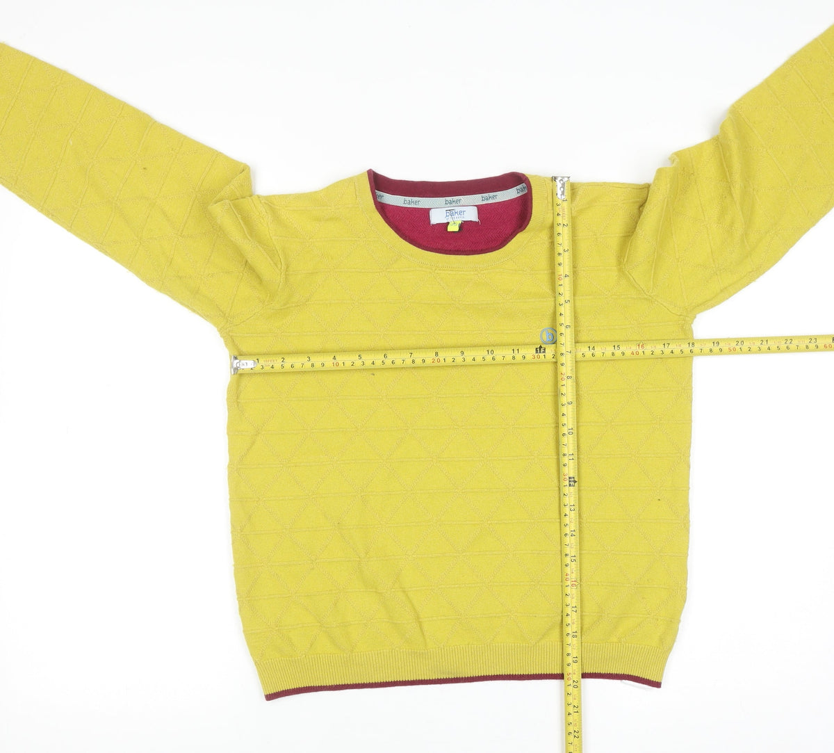 Baker by Ted Baker Girls Yellow Knit Crew Neck Pullover Sweatshirt 12-13 Years