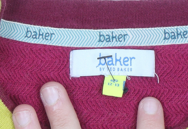 Baker by Ted Baker Girls Yellow Knit Crew Neck Pullover Sweatshirt 12-13 Years
