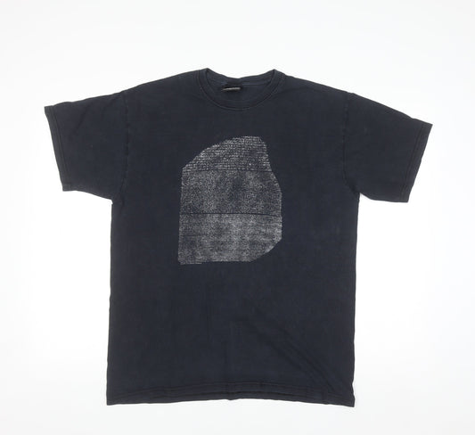 The British Museum Men's Black Cotton Graphic T-Shirt Size L