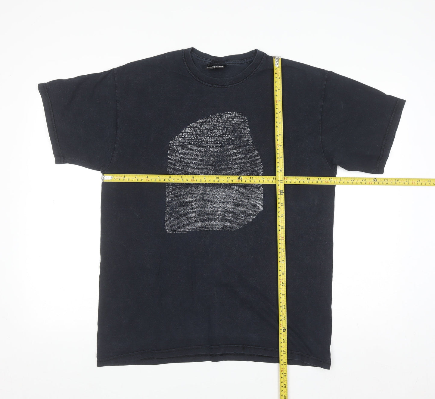 The British Museum Men's Black Cotton Graphic T-Shirt Size L