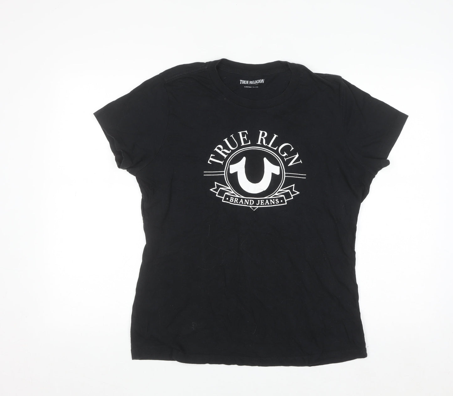 True Religion Women's Black XL Logo Cotton T-Shirt