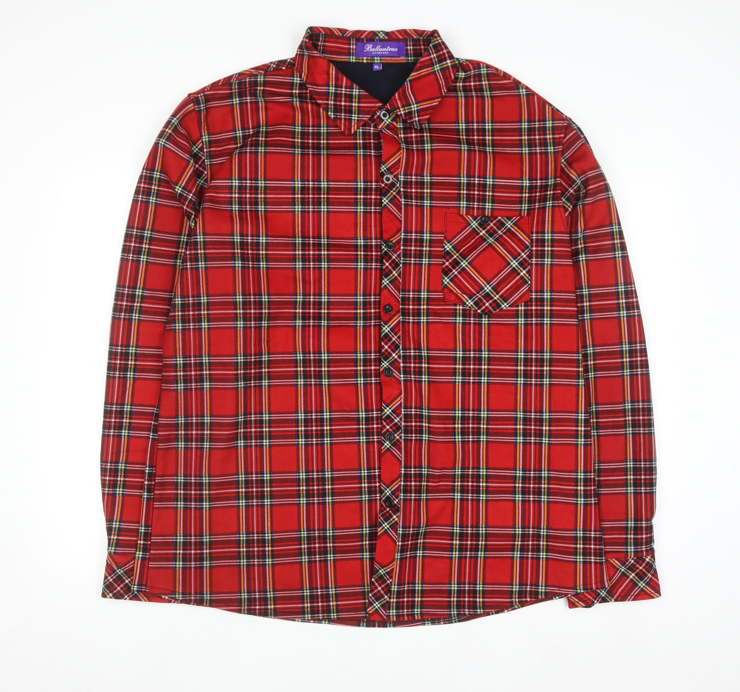 Ballantrae Men’s Red Plaid Button-Up Flannel Shirt XL