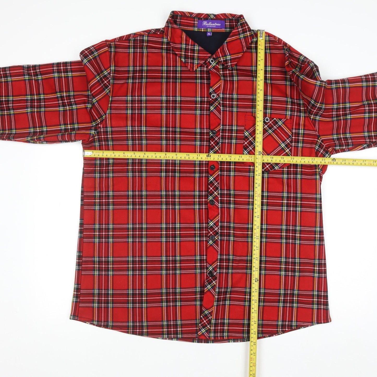 Ballantrae Men’s Red Plaid Button-Up Flannel Shirt XL