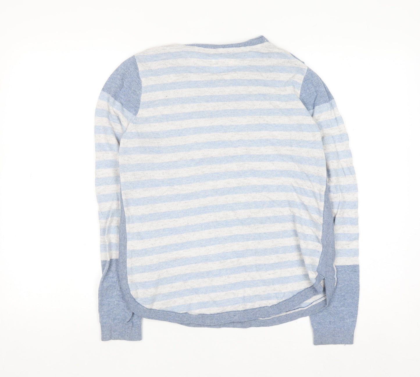 Debenhams Mantaray Womens Blue Striped Crew Neck Jumper Size 12