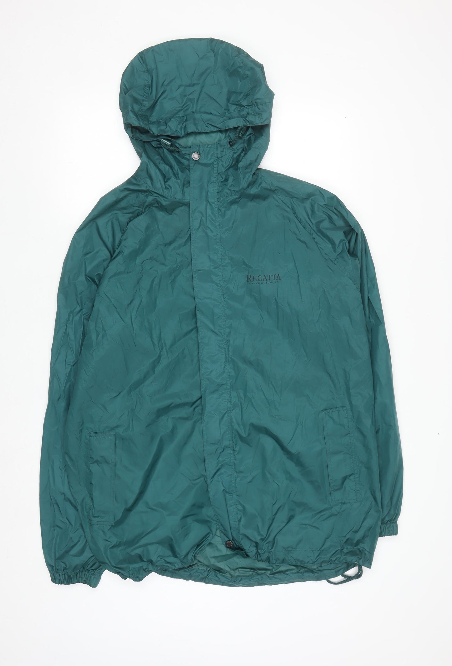 Regatta Men's Green Waterproof Hooded Rain Jacket L 42in Outdoor
