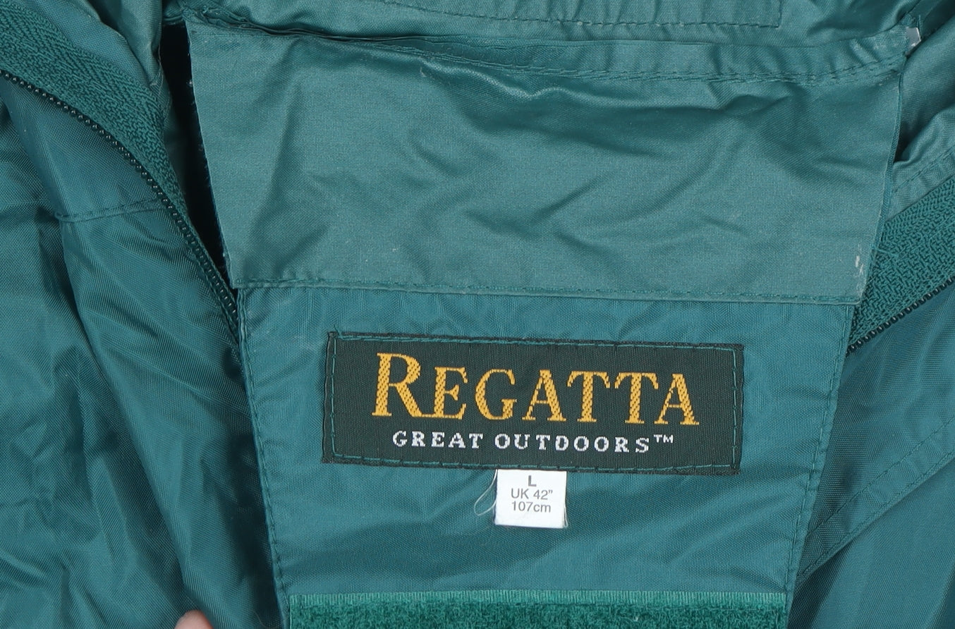 Regatta Men's Green Waterproof Hooded Rain Jacket L 42in Outdoor