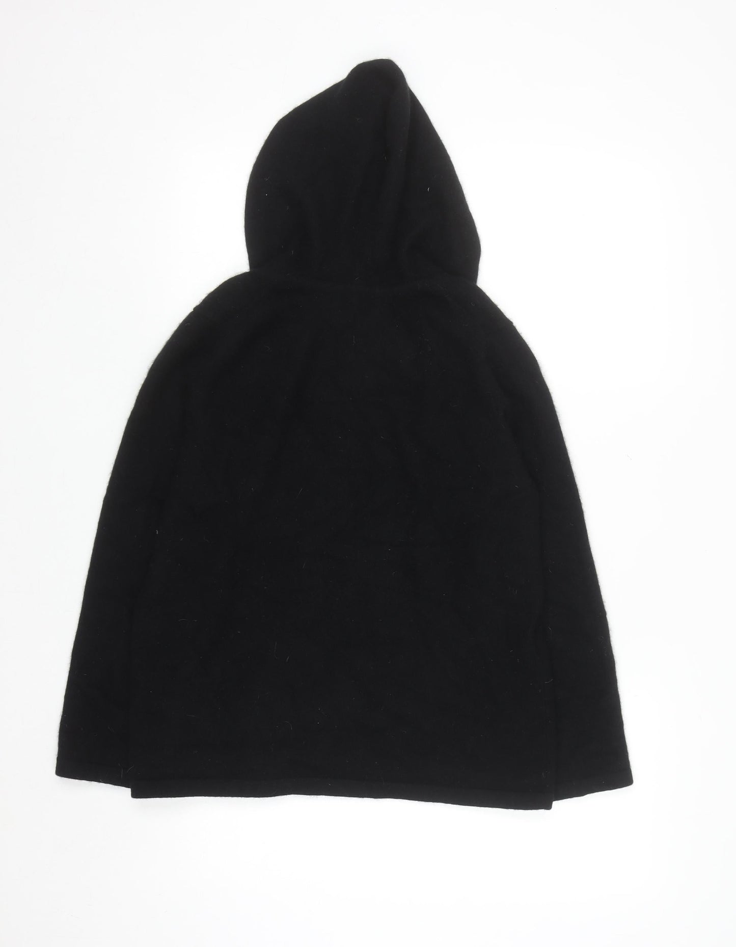 Pure Collection Women Black Size 16 Cashmere Pullover Hoodie