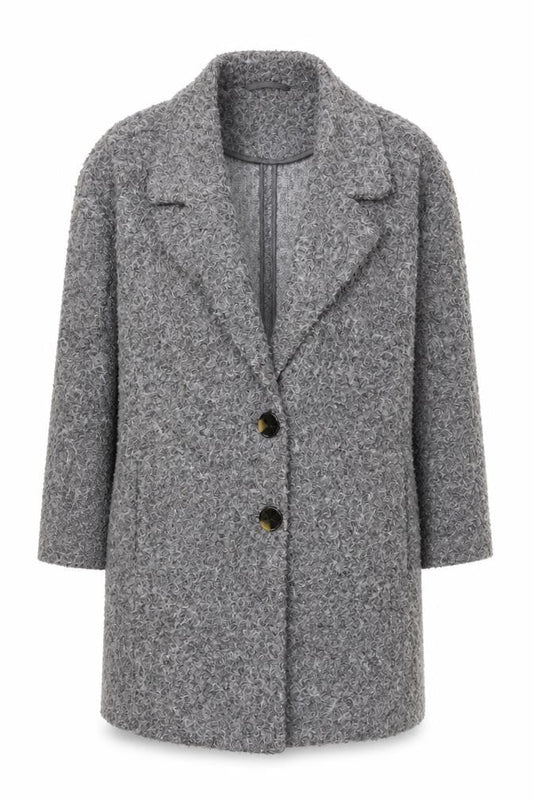 F&F Women’s Grey Textured Mid-Length Overcoat Size 18
