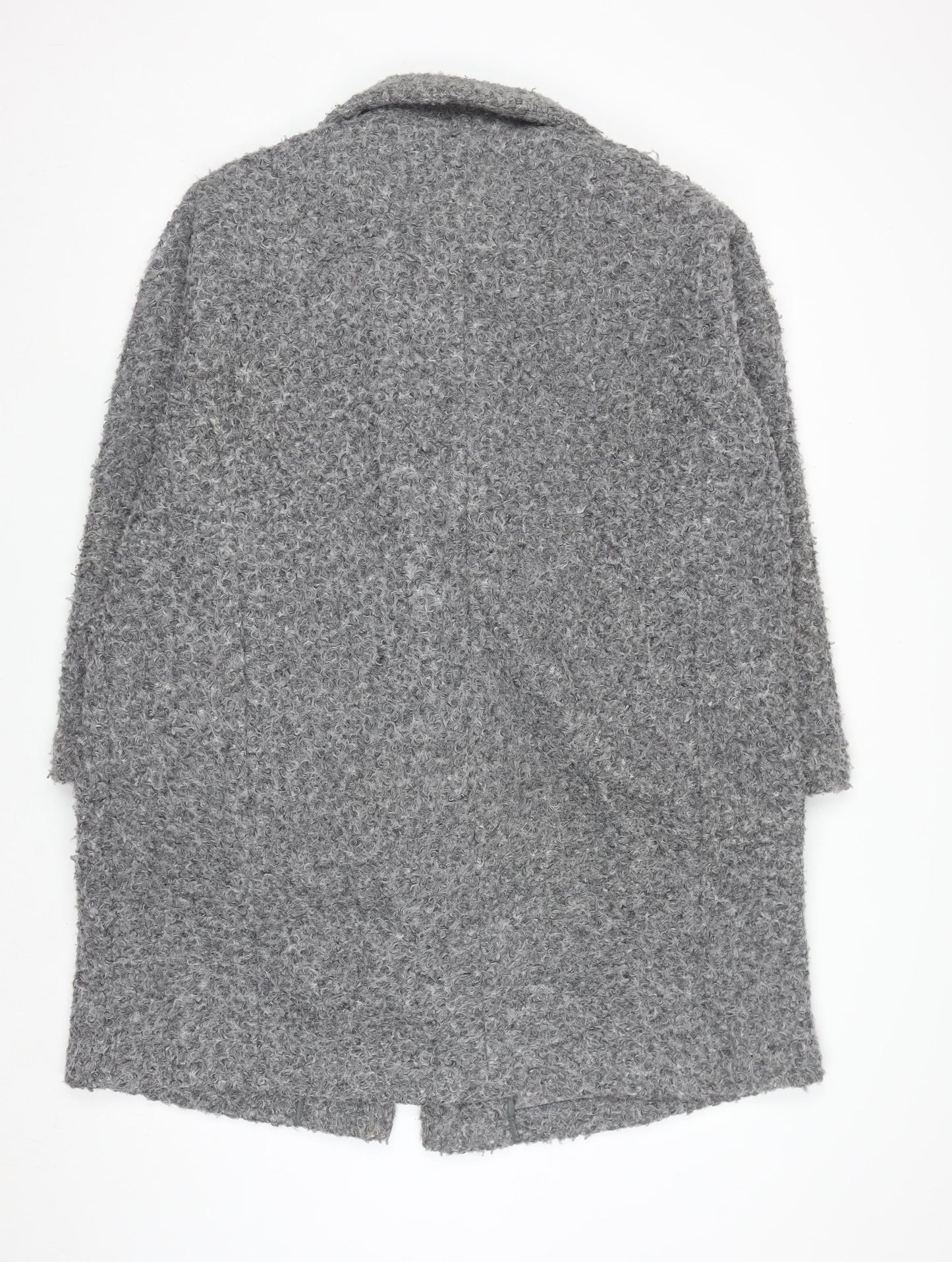F&F Women’s Grey Textured Mid-Length Overcoat Size 18