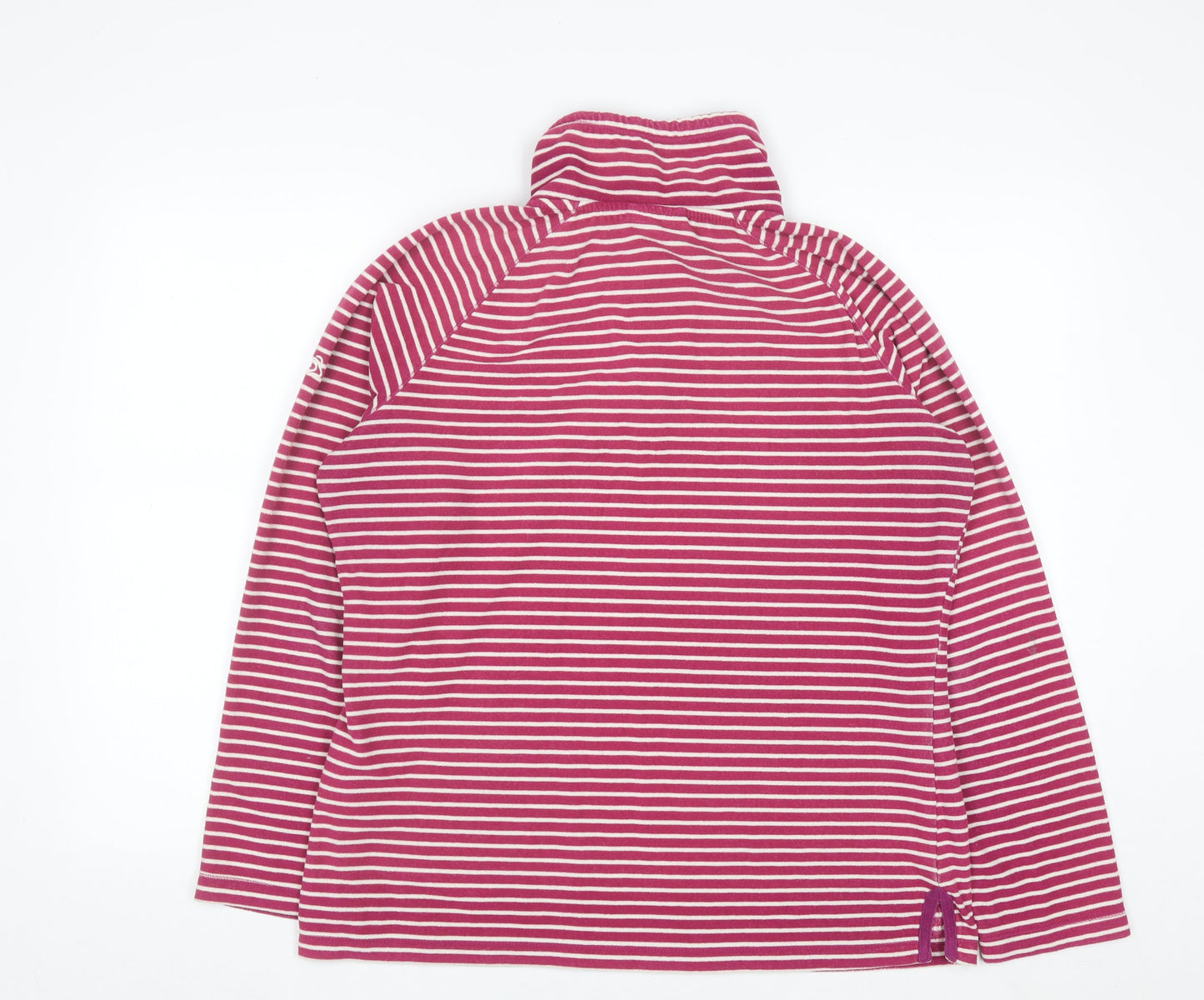 Craghoppers Women Pink Stripe 1/4 Zip Pullover Sweatshirt UK 16