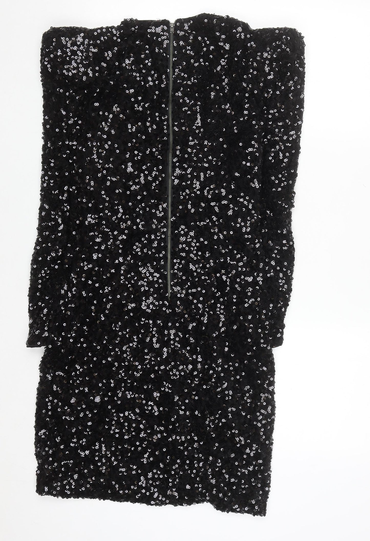 French Connection Women Black Sequin Bodycon Dress Size 10