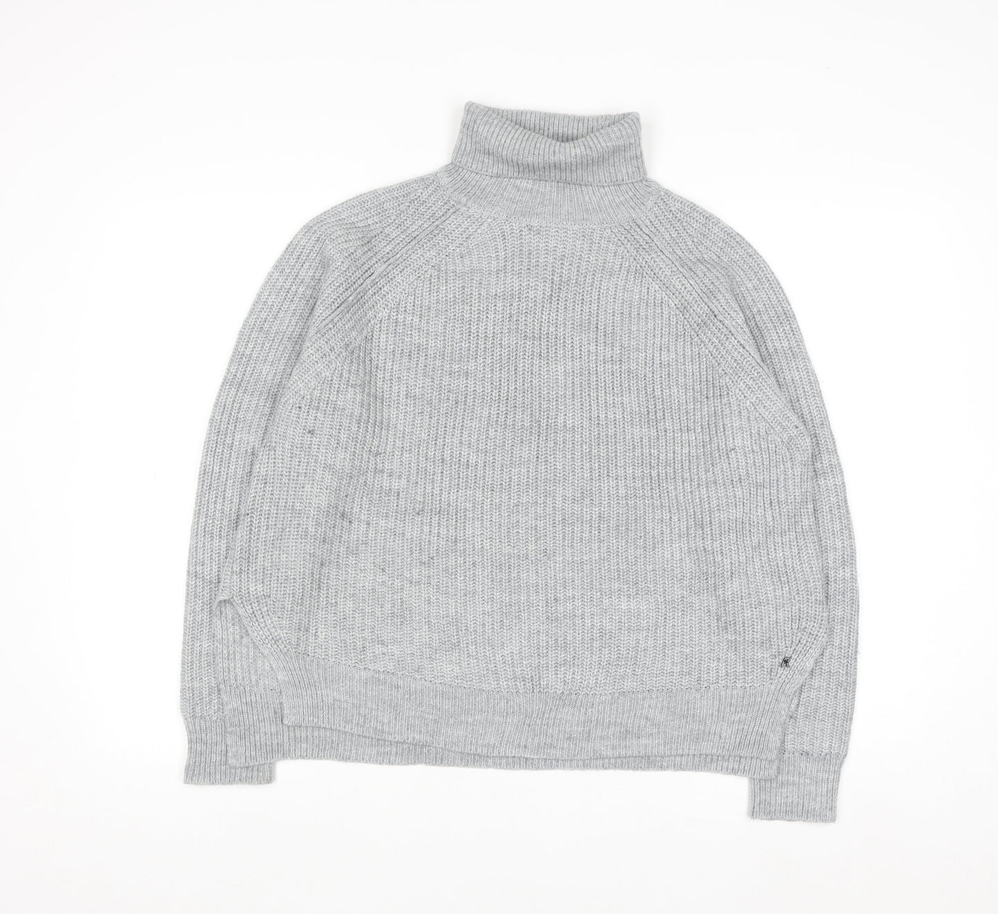 Replay Womens Grey Roll Neck Chunky Knit Jumper Size M