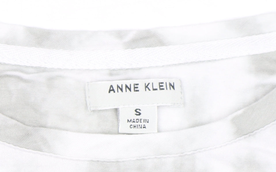 Anne Klein Women's Grey Tie Dye Rayon Short Sleeve T-Shirt Size S