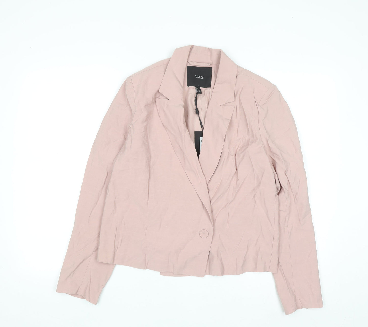 Y.A.S Womens Pink Short Blazer Jacket Size S Viscose Blend