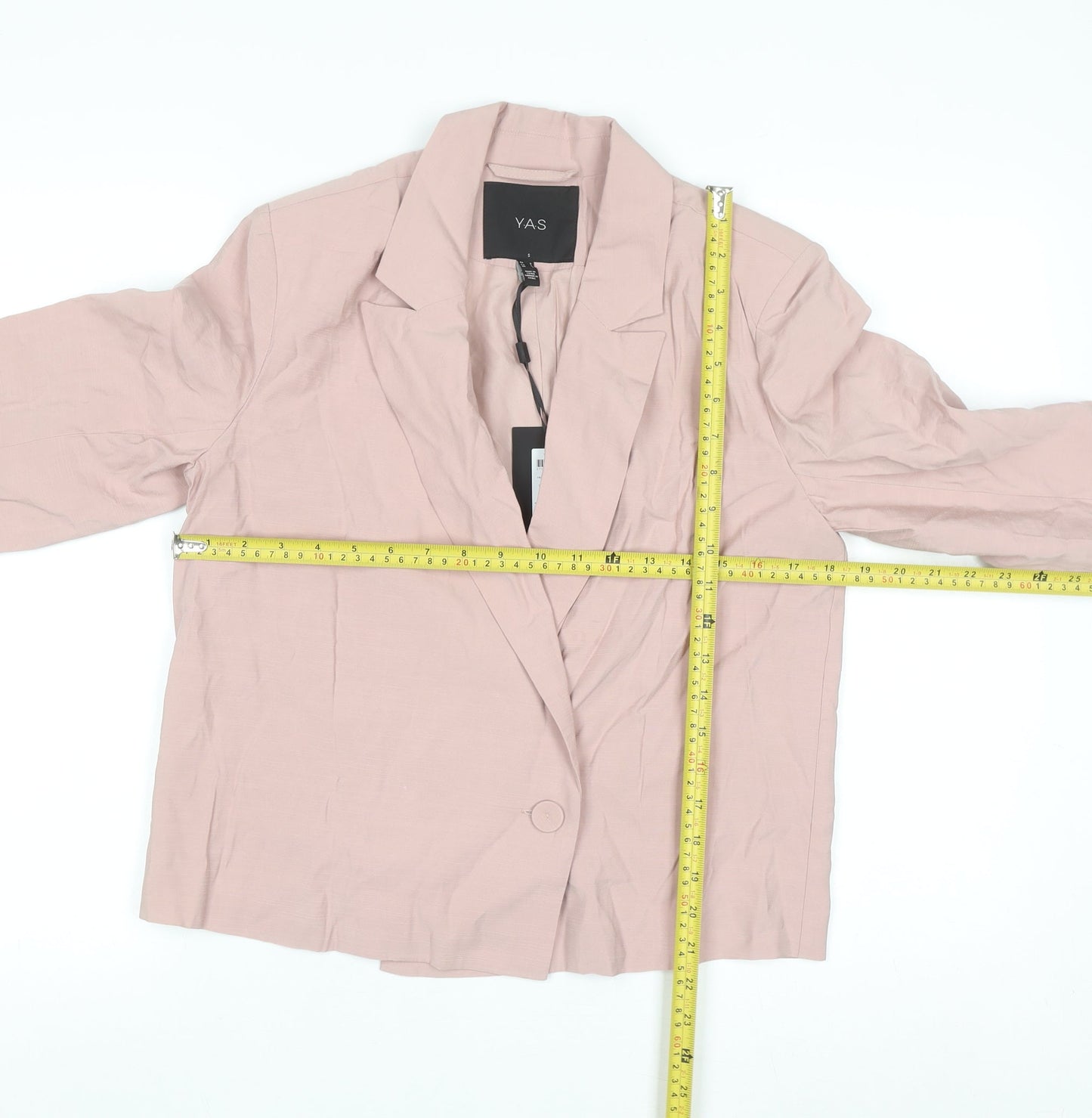 Y.A.S Womens Pink Short Blazer Jacket Size S Viscose Blend