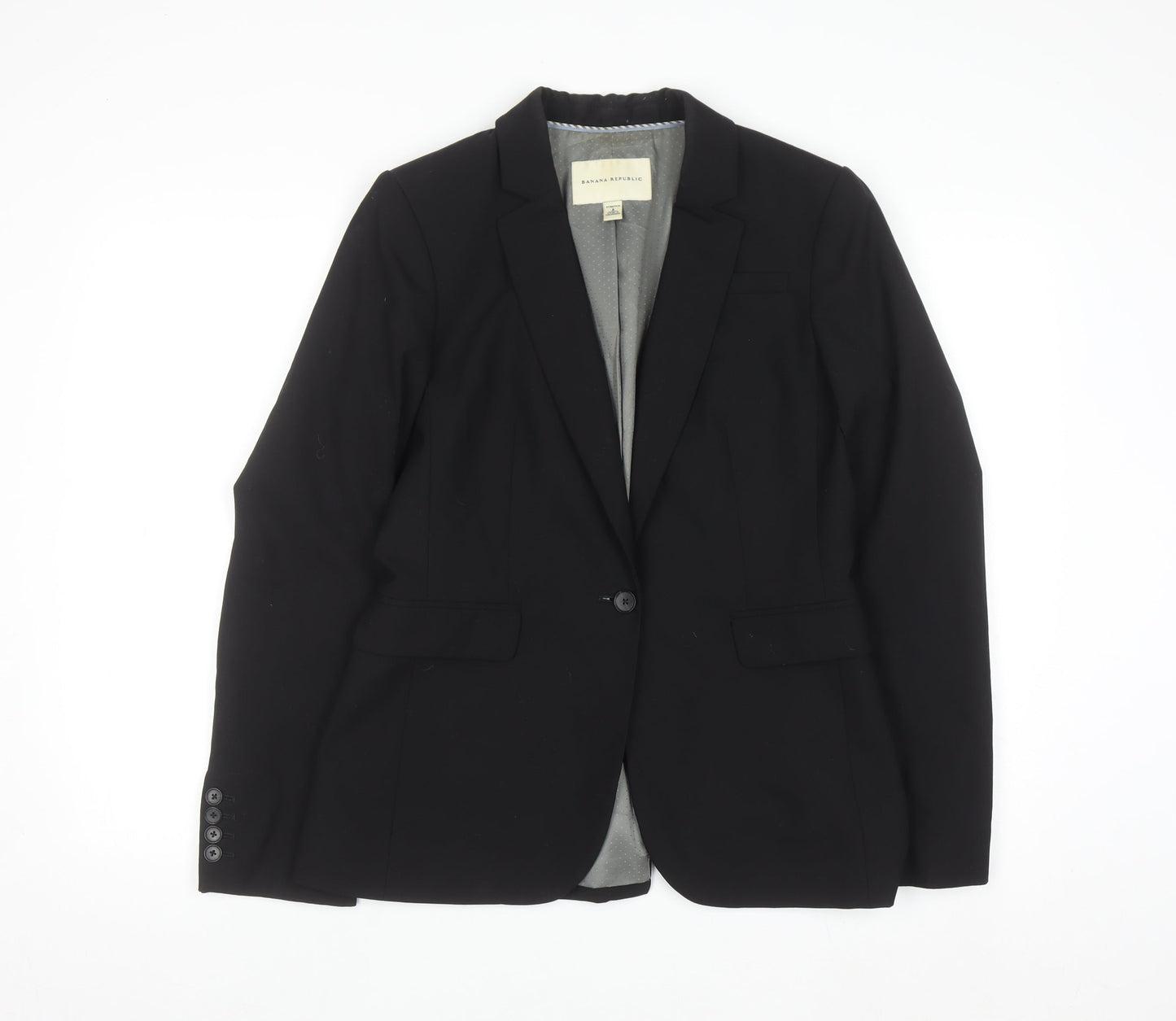 Banana Republic Women’s Black Wool Blazer Size 12 Slim Classic Fit