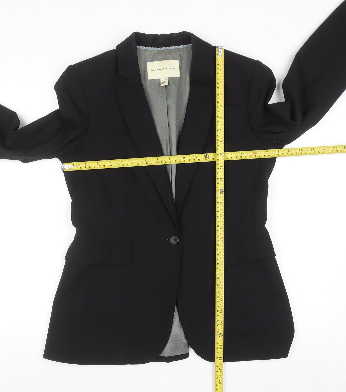Banana Republic Women’s Black Wool Blazer Size 12 Slim Classic Fit