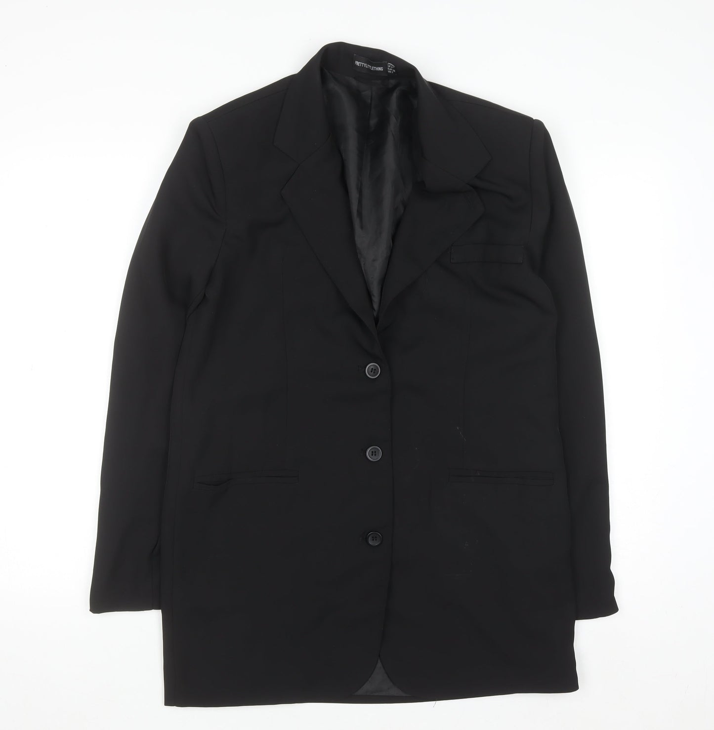 PrettyLittleThing Women's Black Slim Fit Blazer Jacket UK 4
