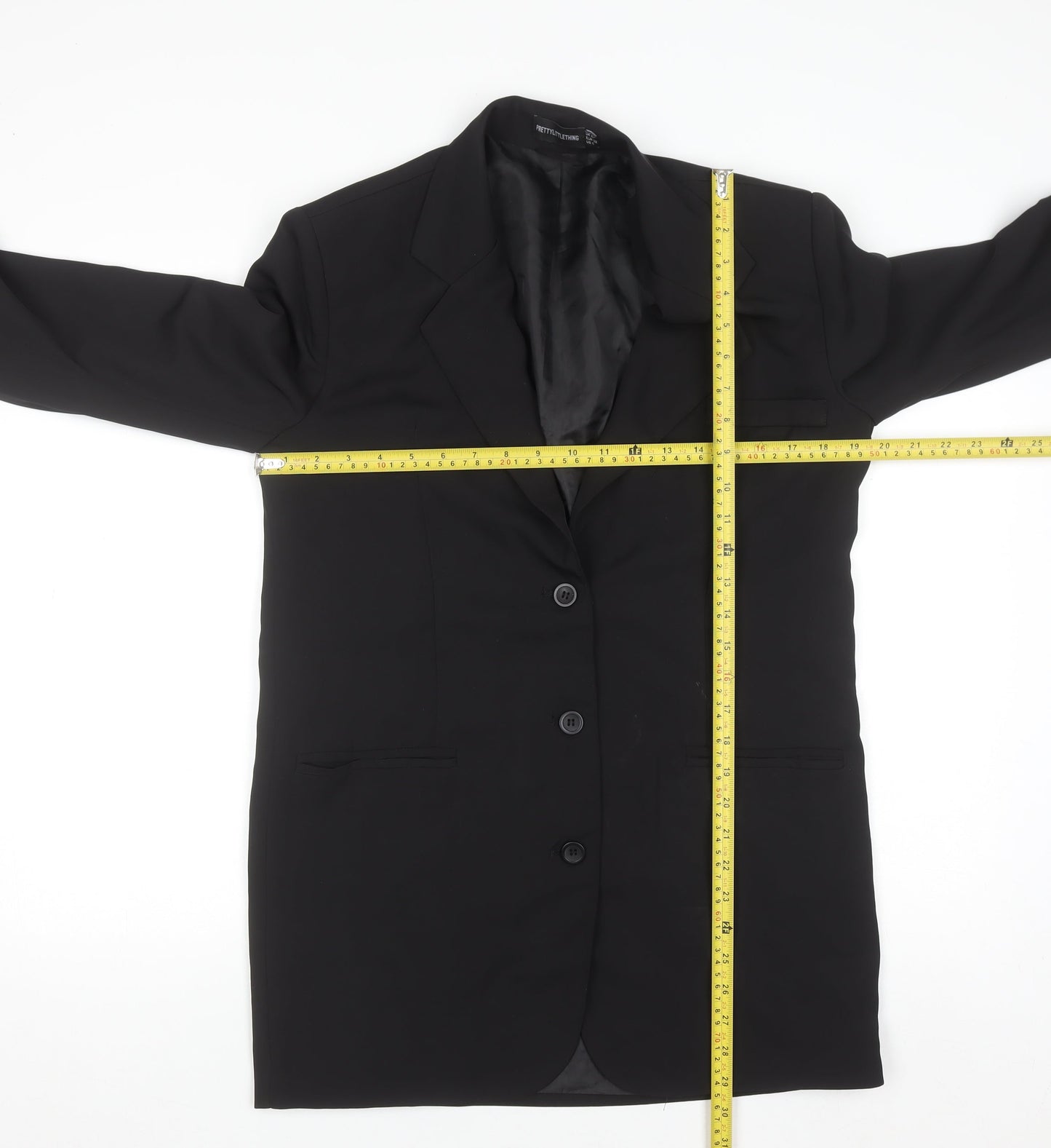 PrettyLittleThing Women's Black Slim Fit Blazer Jacket UK 4
