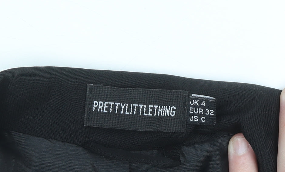 PrettyLittleThing Women's Black Slim Fit Blazer Jacket UK 4