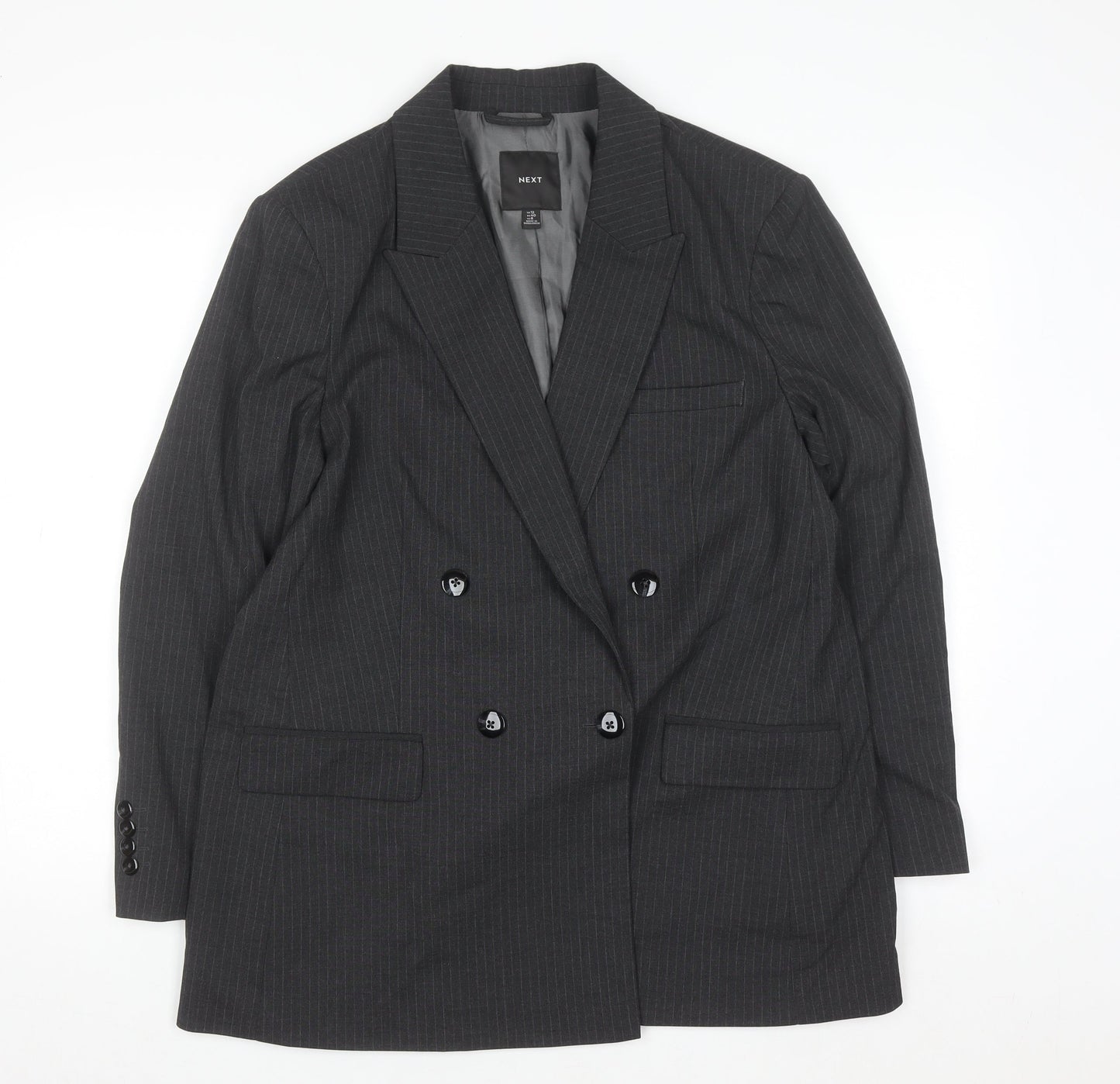Next Women’s Grey Pinstripe Blazer Size 12 Classic Workwear