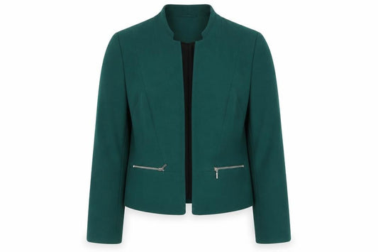 Debenhams Women's Green Size 12 Blazer Jacket with Zip Pockets