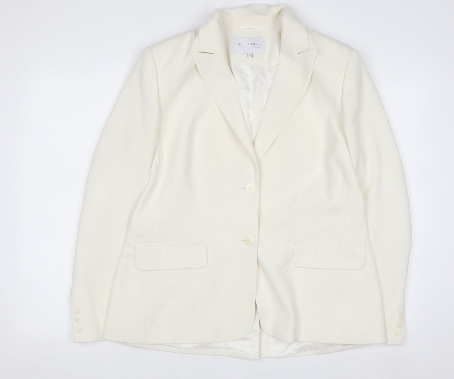 Autonomy Classic Women's Ivory Blazer Size 18 Single Breasted Jacket