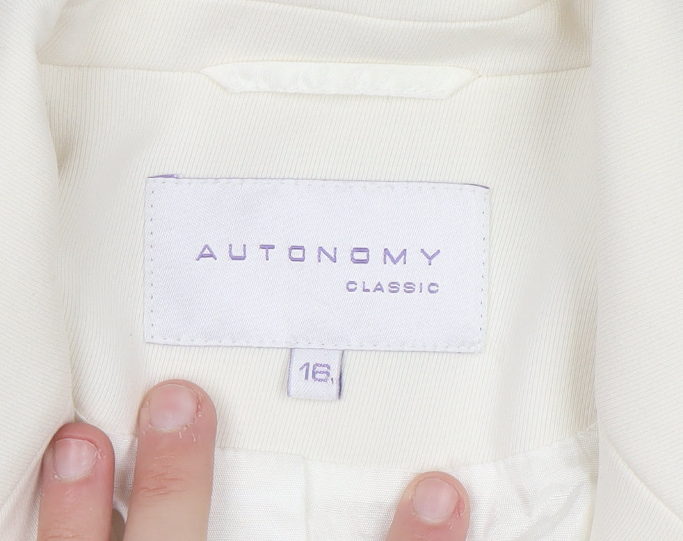 Autonomy Classic Women's Ivory Blazer Size 18 Single Breasted Jacket